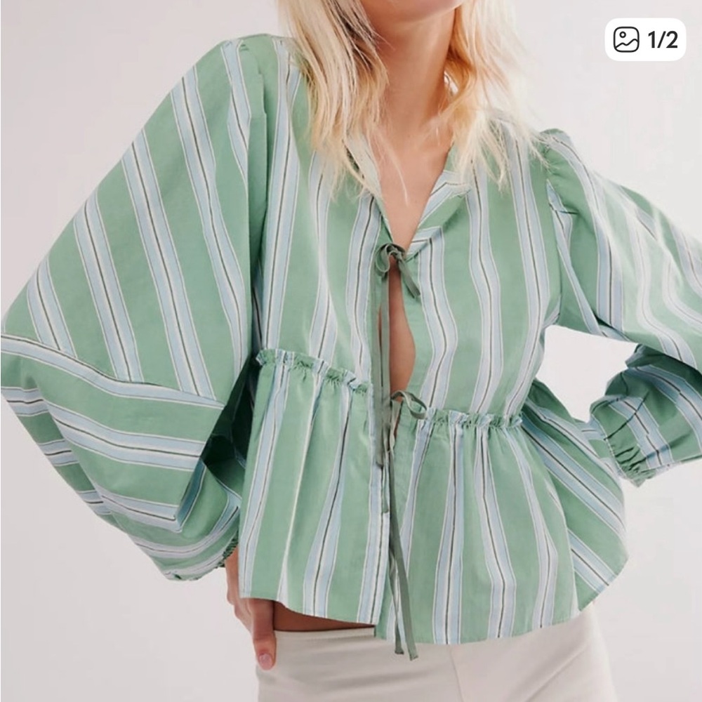 Striped Green Blouse